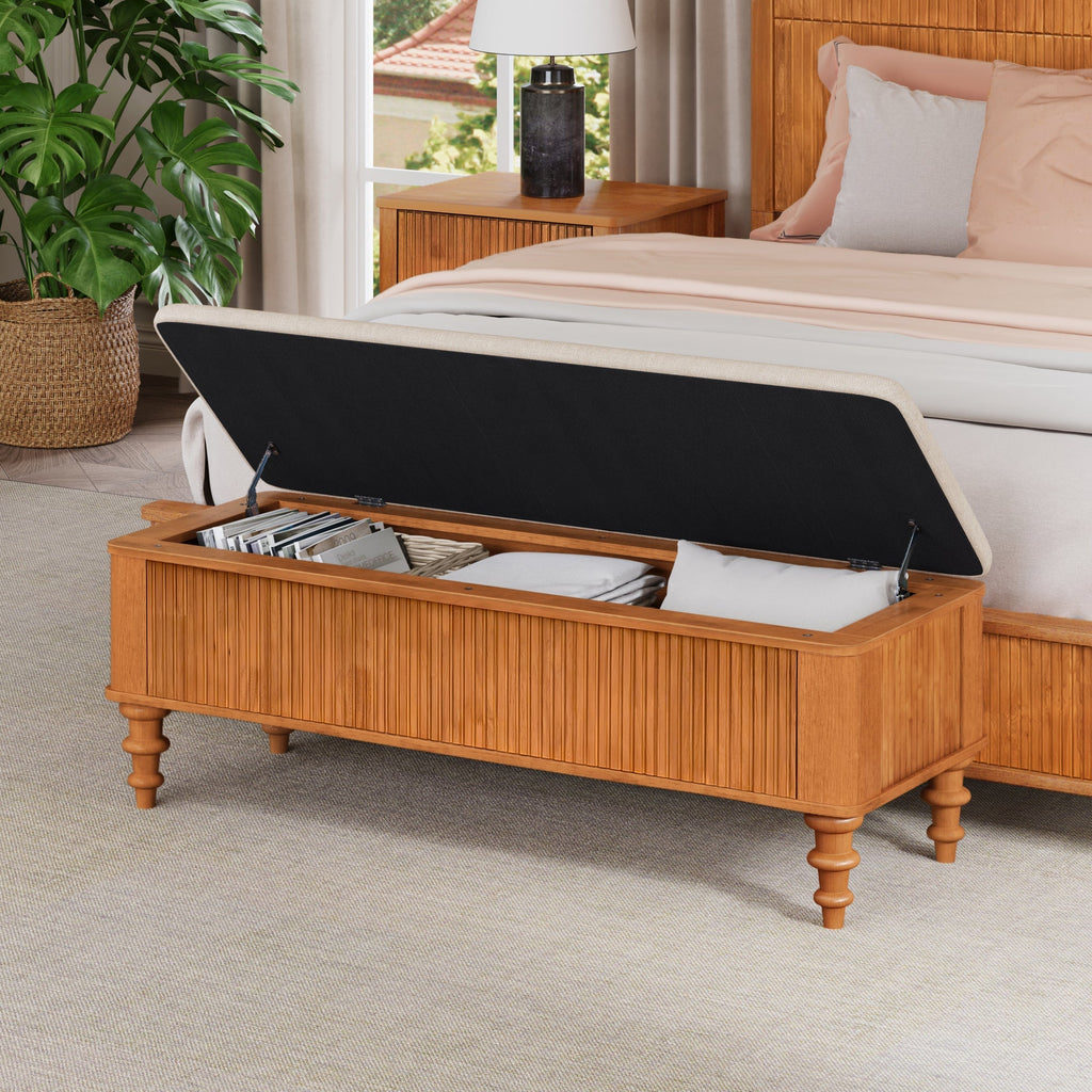 50.8-Inch Multi-Functional Storage Ottoman Bench