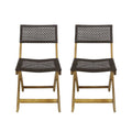 Bistro Foldable Chair With Wicker Backrest