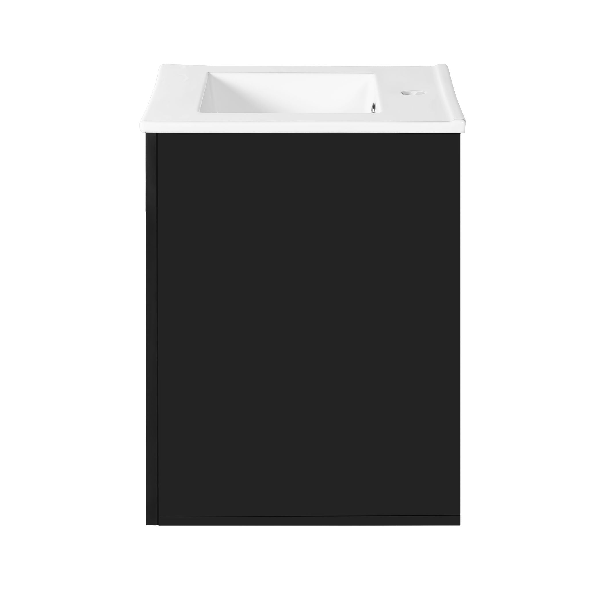 Modern Wall Mounted Bathroom Cabinet With Side Shelf And Ceramic Sink