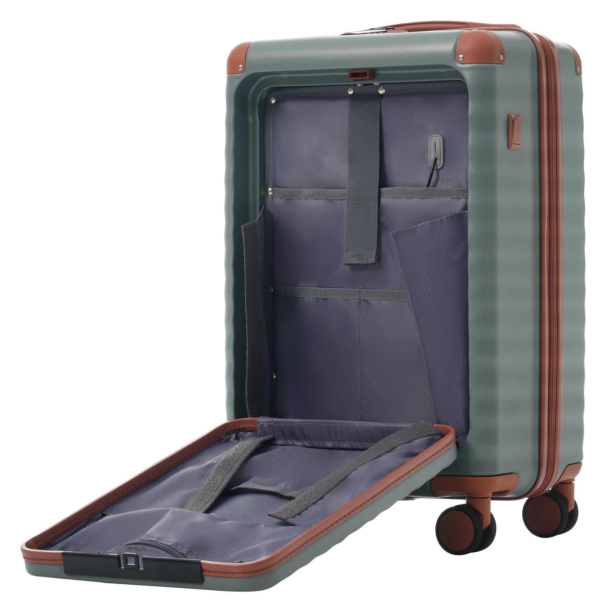 Deluxe 5-Piece Hard-Side Luggage Set with USB and TSA Locks