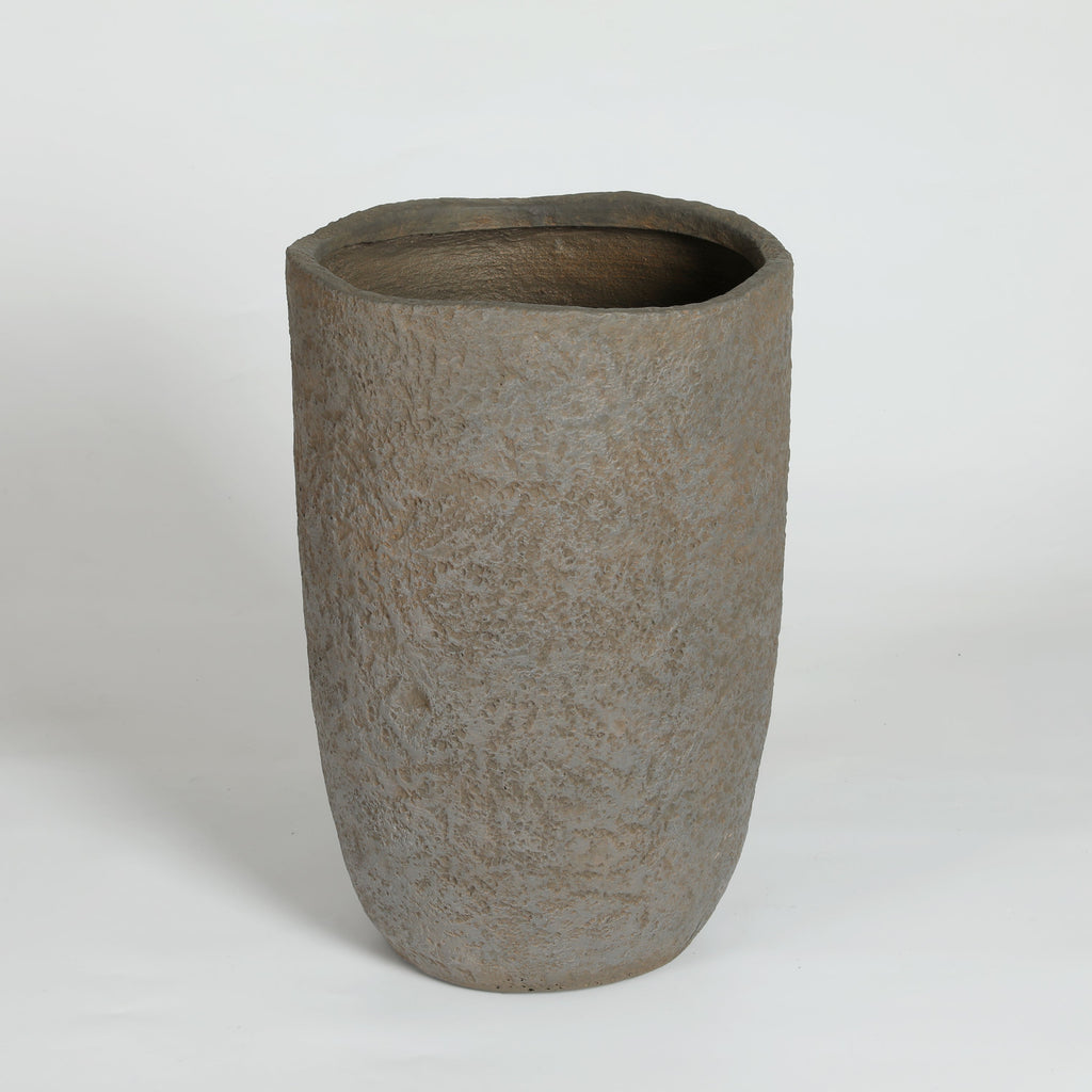 Round Concrete Planter Set of 2, Large Indoor & Outdoor Planter Pots