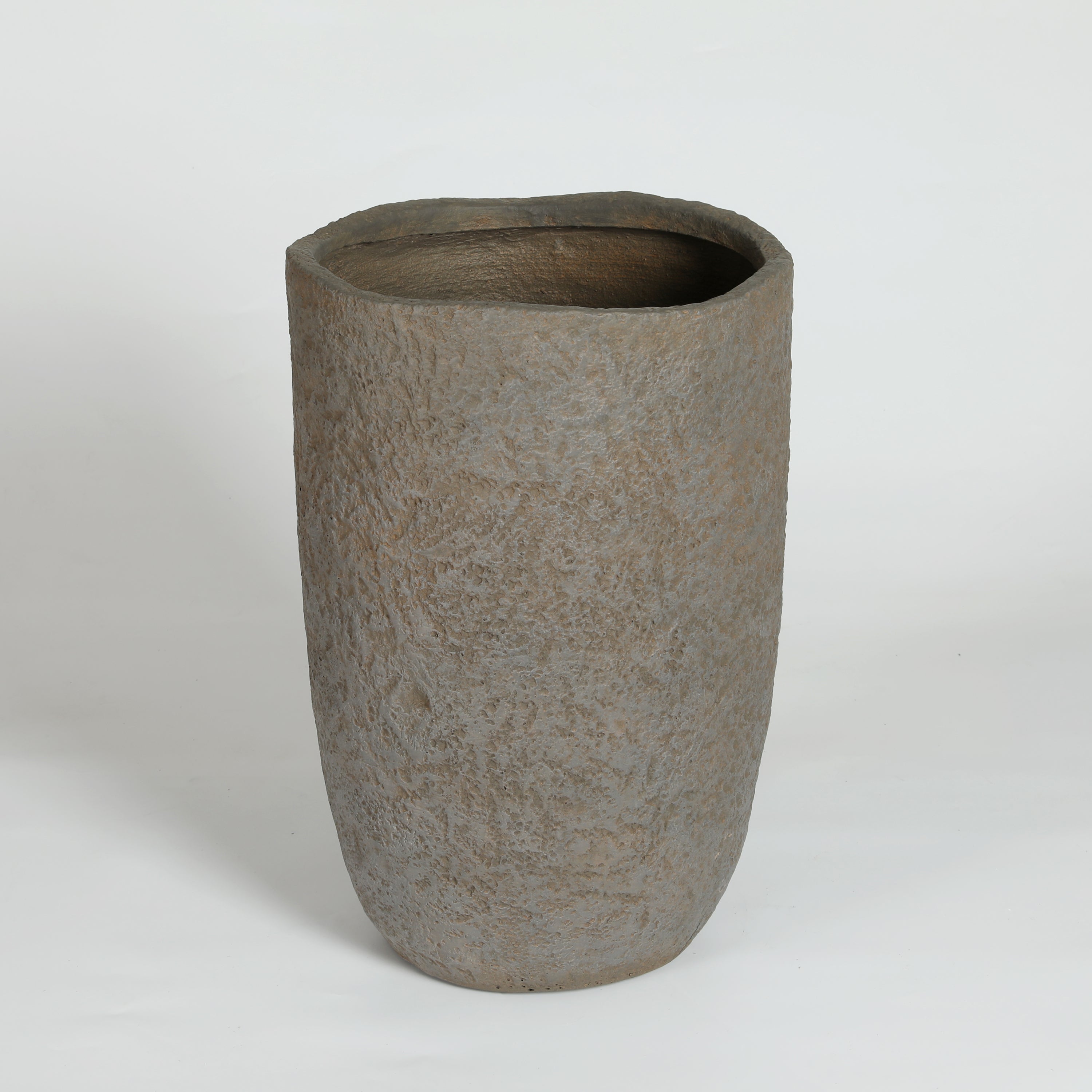 Round Concrete Planter Set of 2, Large Indoor & Outdoor Planter Pots