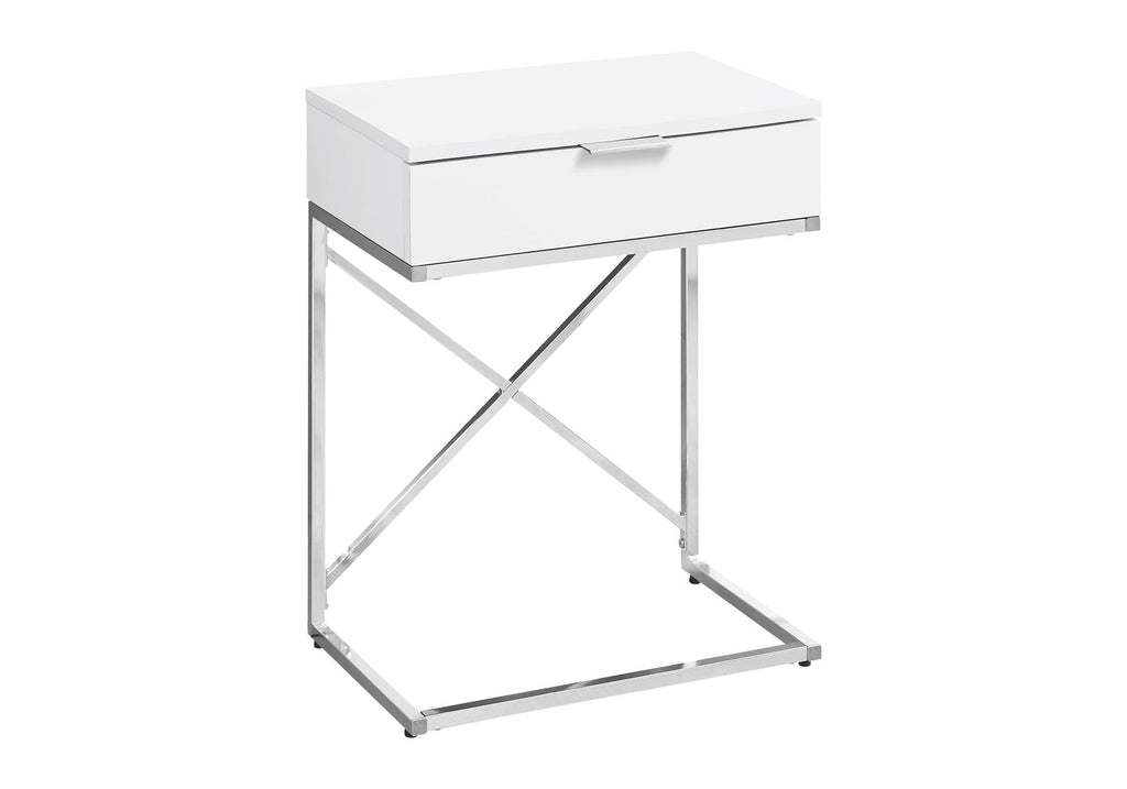 Accent Side Table with Storage Drawer, Spacious Tabletop, Contemporary Design