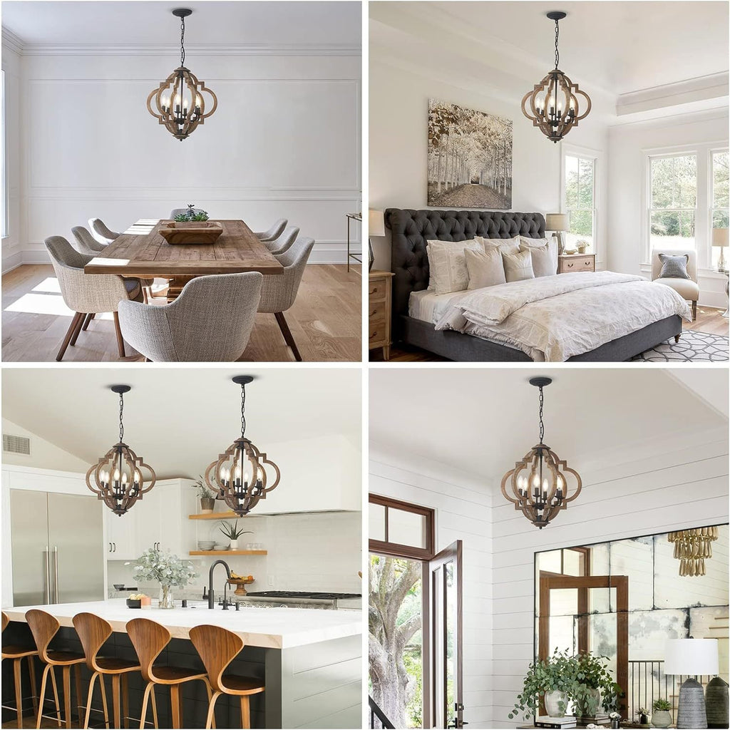 Farmhouse Chandeliers for Dining Room, 6-Light Rustic Light Fixture