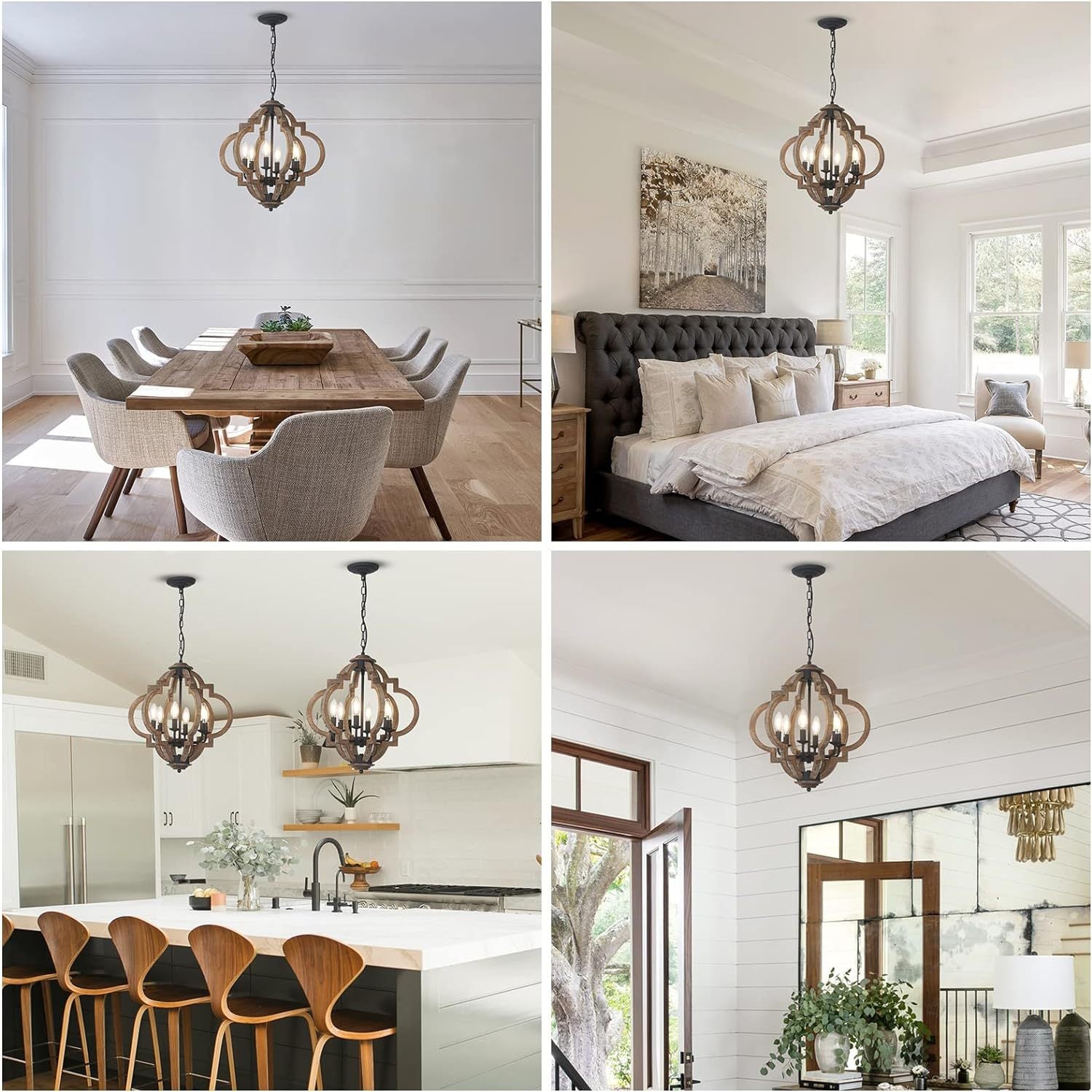 Farmhouse Chandeliers for Dining Room, 6-Light Rustic Light Fixture