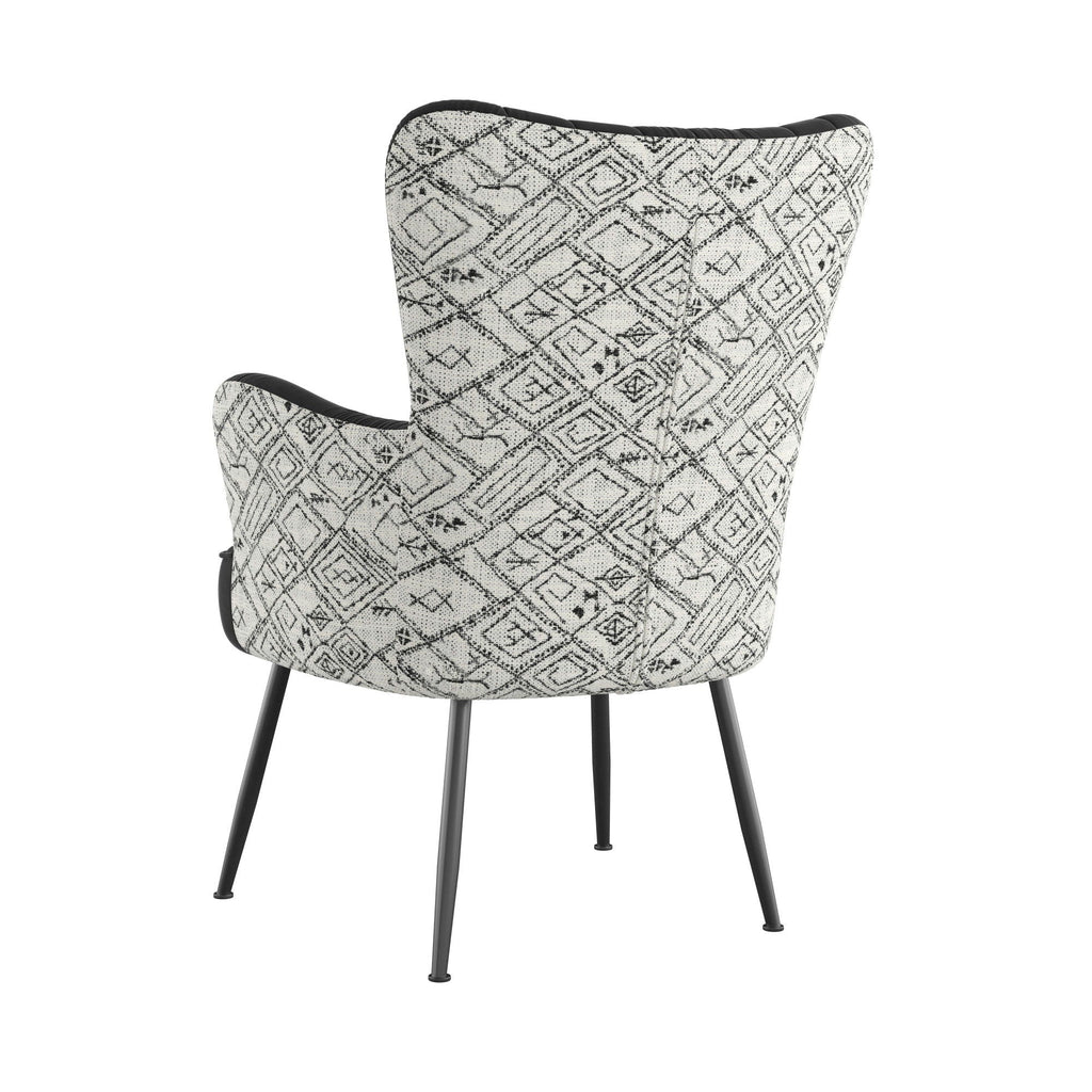 Accent Chair With Unique Print Fabric