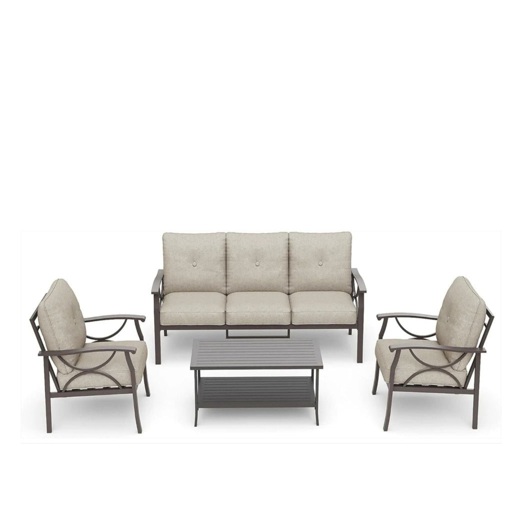 Patio Furniture Set with Coffee Table and Cushions for Backyard