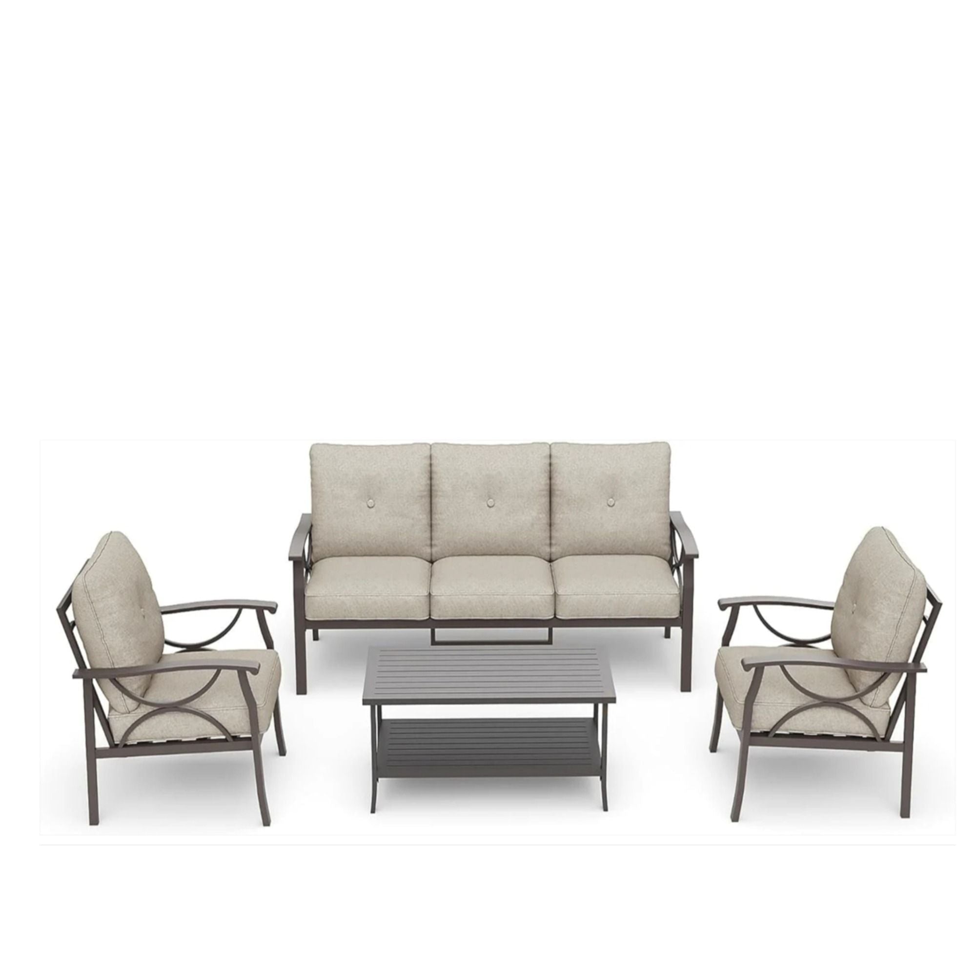 Patio Furniture Set with Coffee Table and Cushions for Backyard