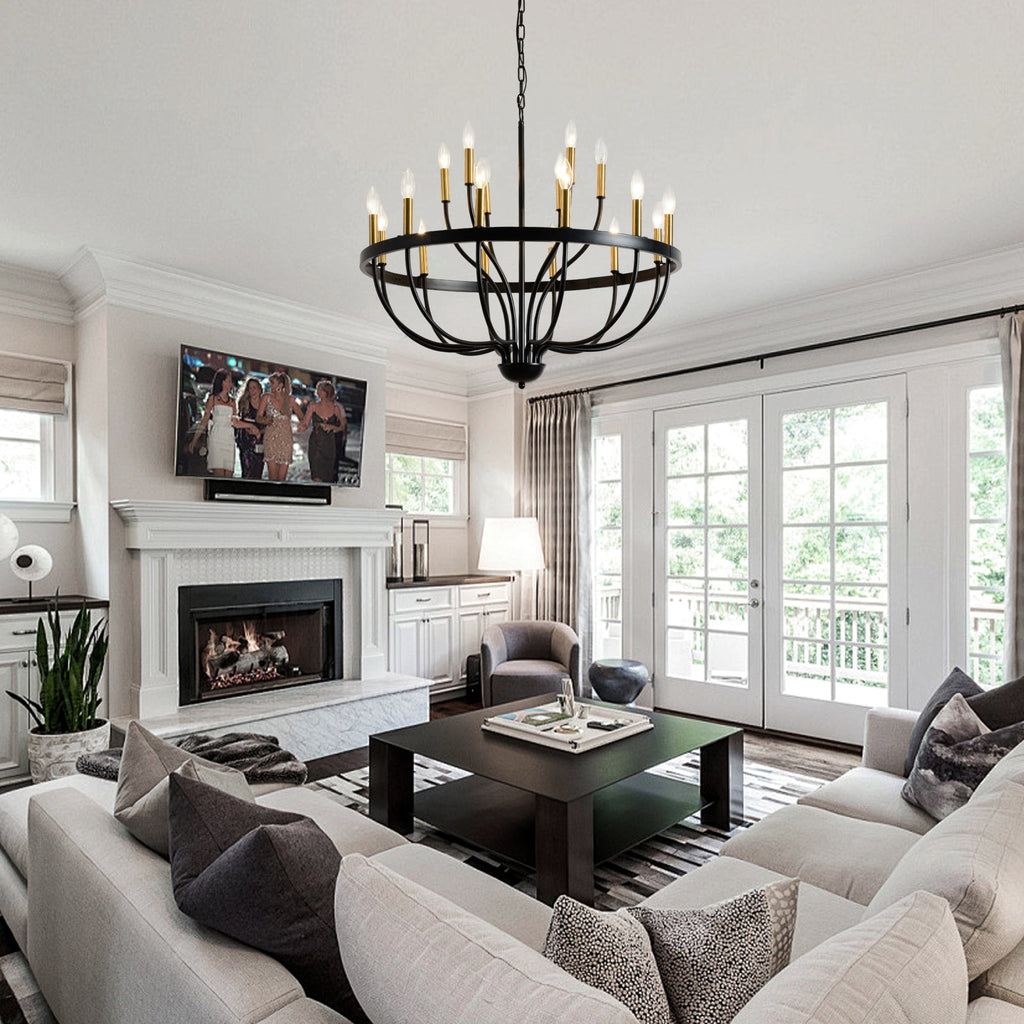 18-Light Industrial Iron Candle Chandelier