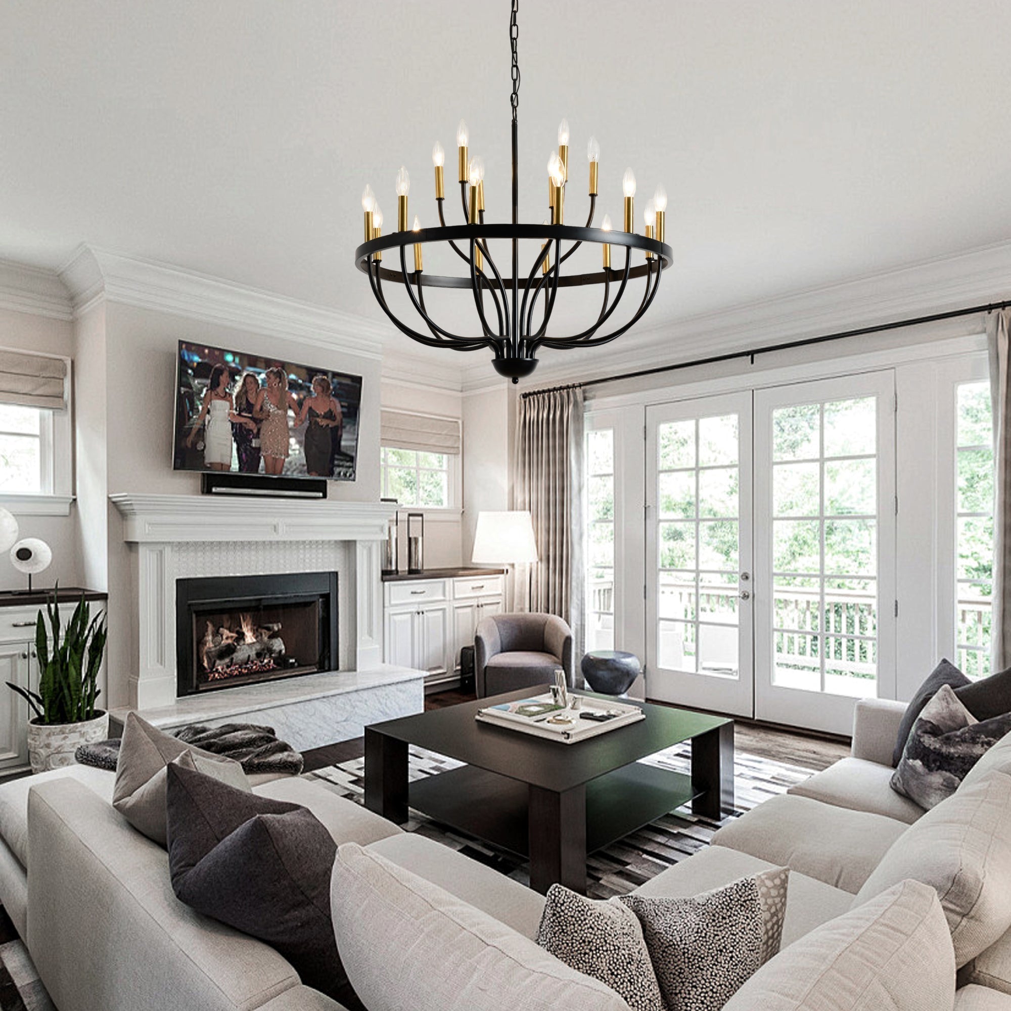 18-Light Industrial Iron Candle Chandelier