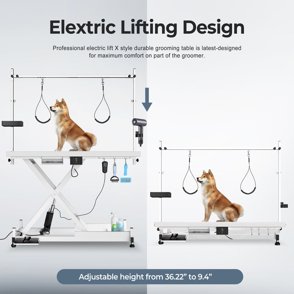 Super Deluxe Electric Pet Grooming Table, Height Adjustable