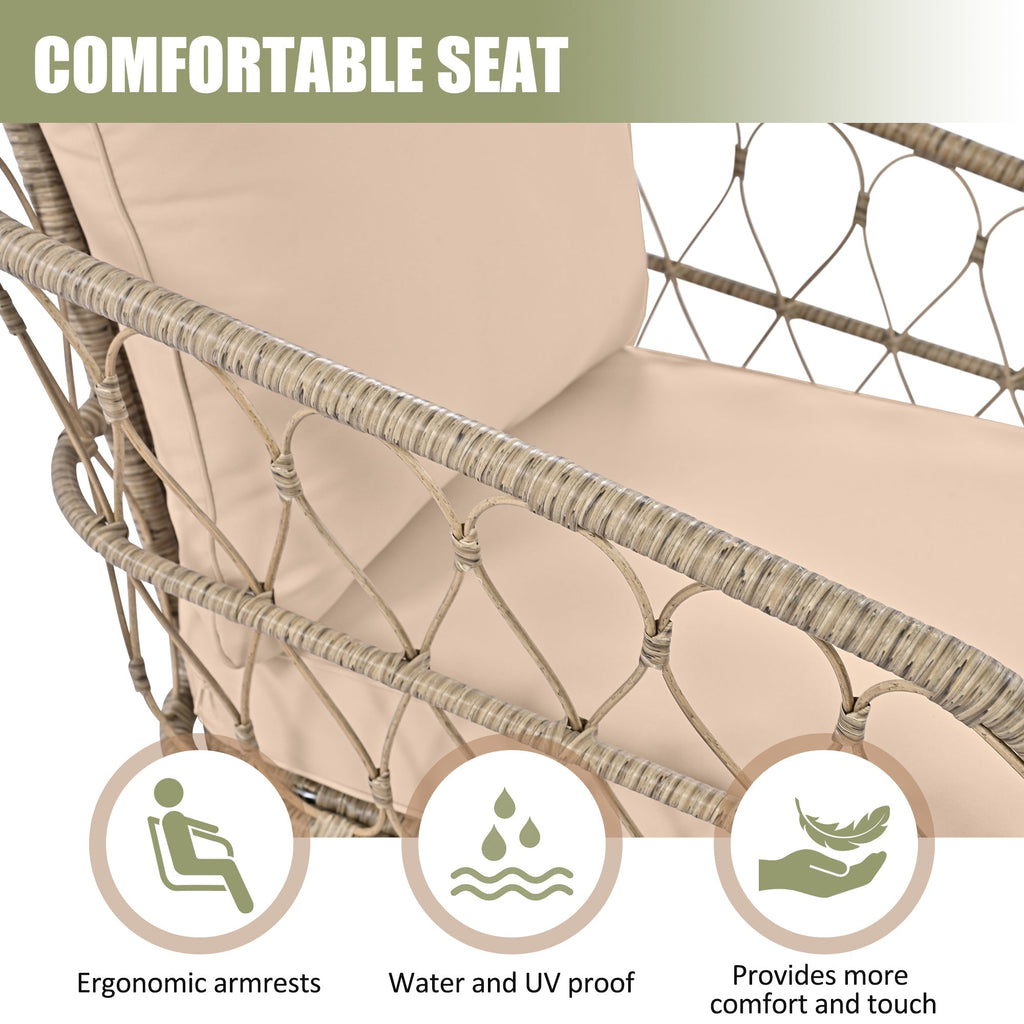 Bohemia-Inspired 4-Person Outdoor Seating Group With Removable Cushions