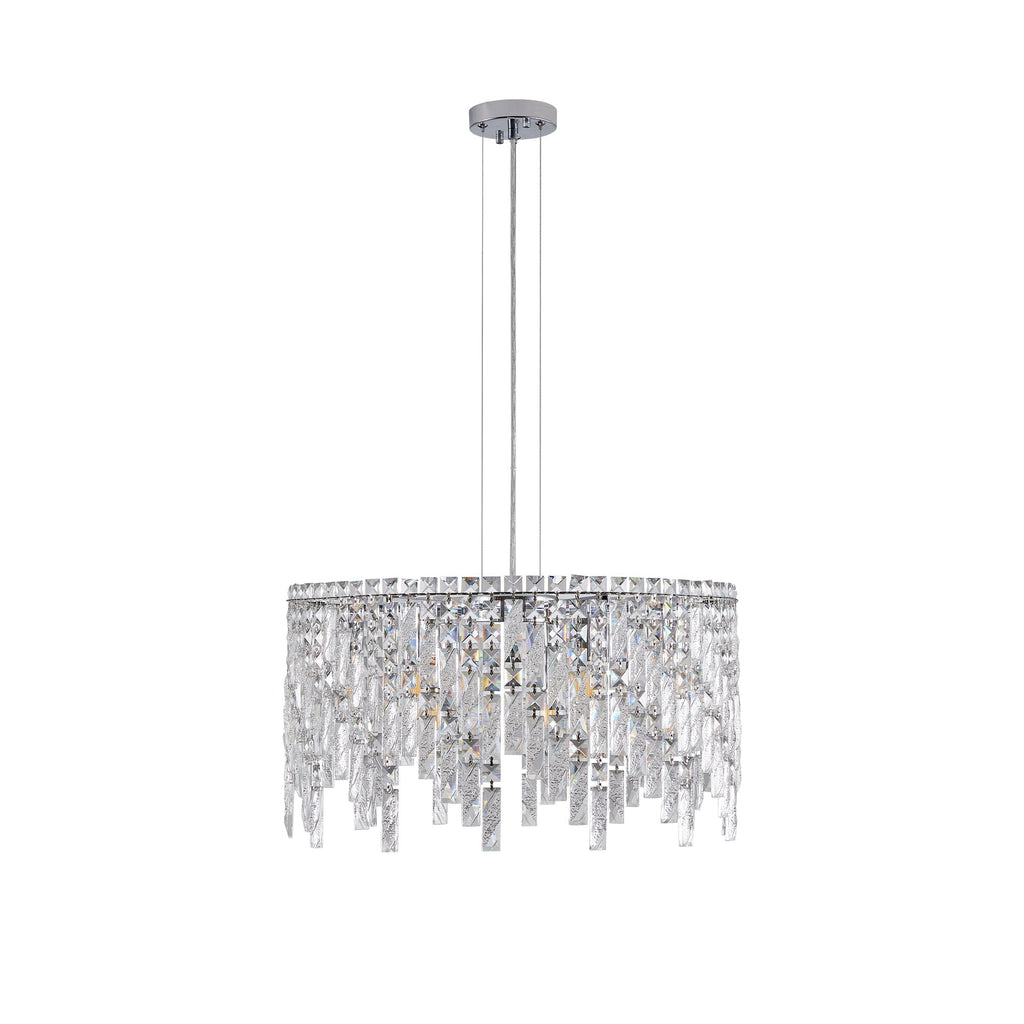 24" Luxurious Round Silver Crystal Chandelier