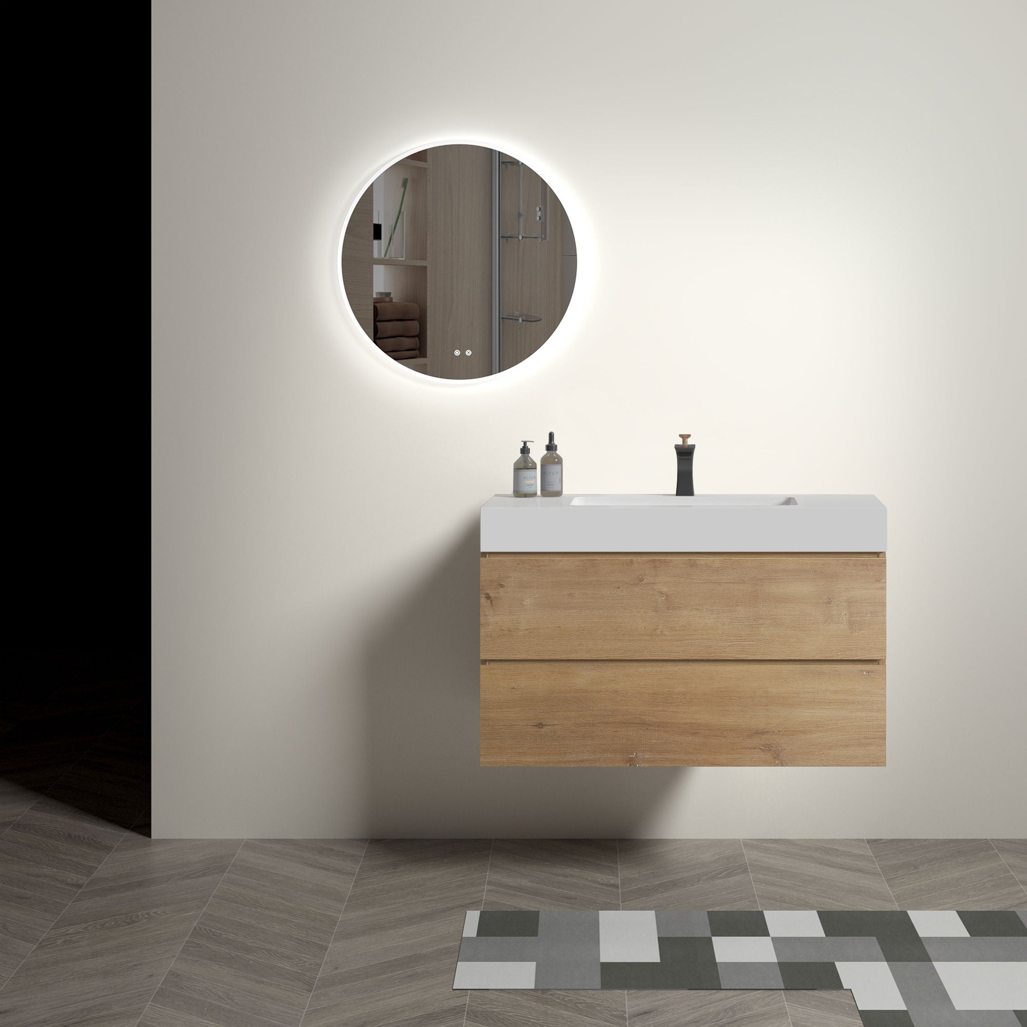 Alice Wall Mounted Bathroom Vanity with Sink