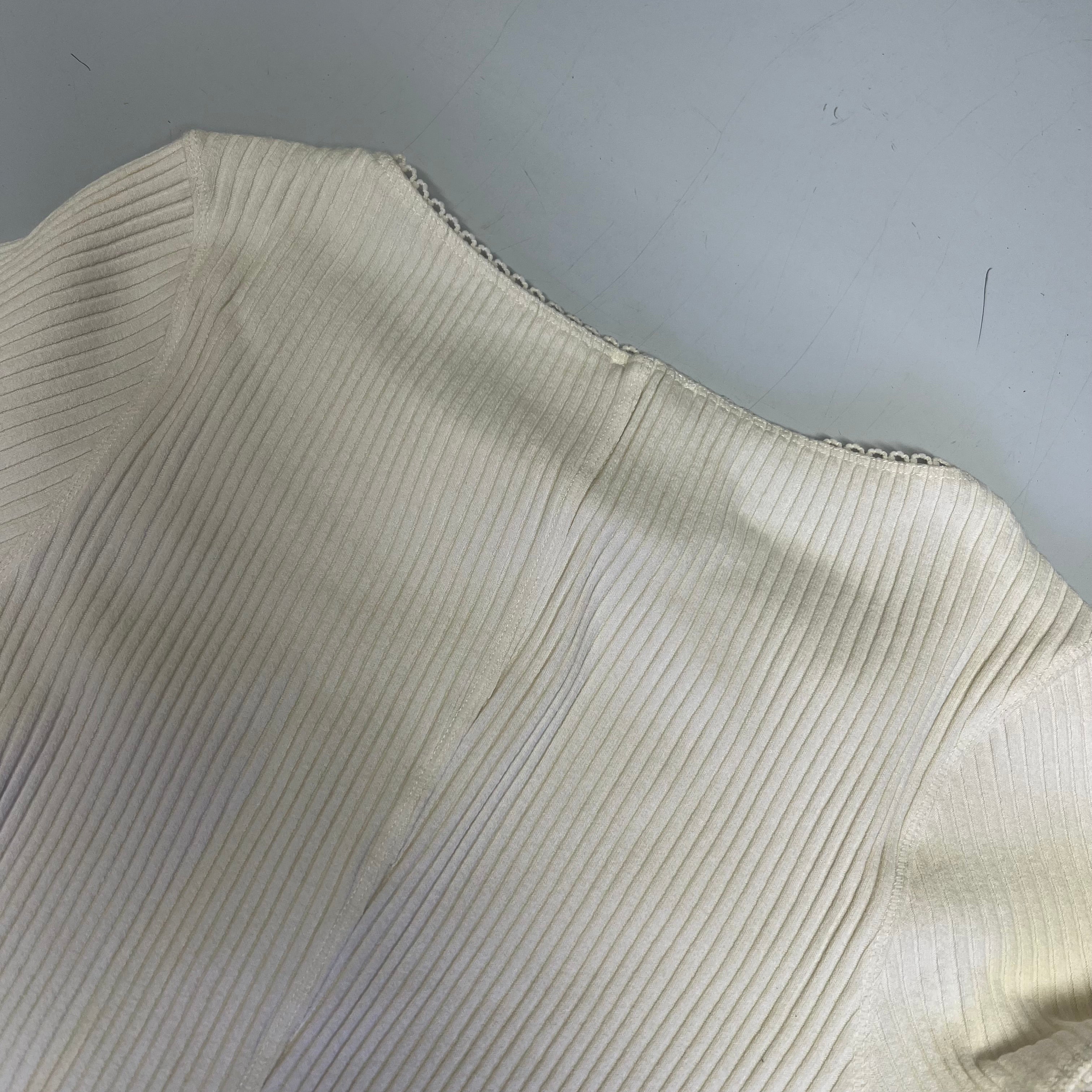FREE PEOPLE Ribbed Cap Sleeve Most Wanted Cardi Women's Sz M Ivory 92736032