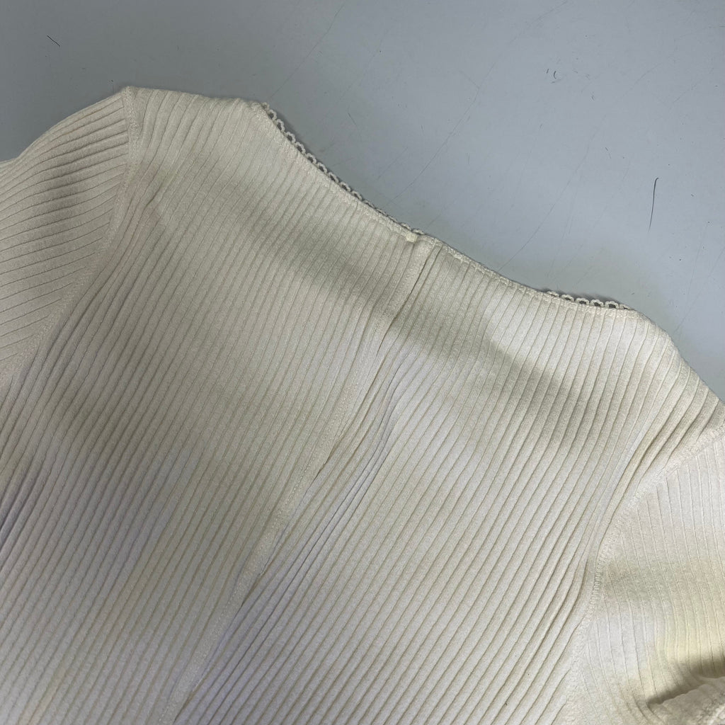 FREE PEOPLE Ribbed Cap Sleeve Most Wanted Cardi Women's Sz S Ivory 92736032