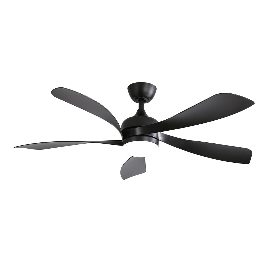 Ceiling Fan With 3-Color Dimmable LED Light and Remote Control - Black