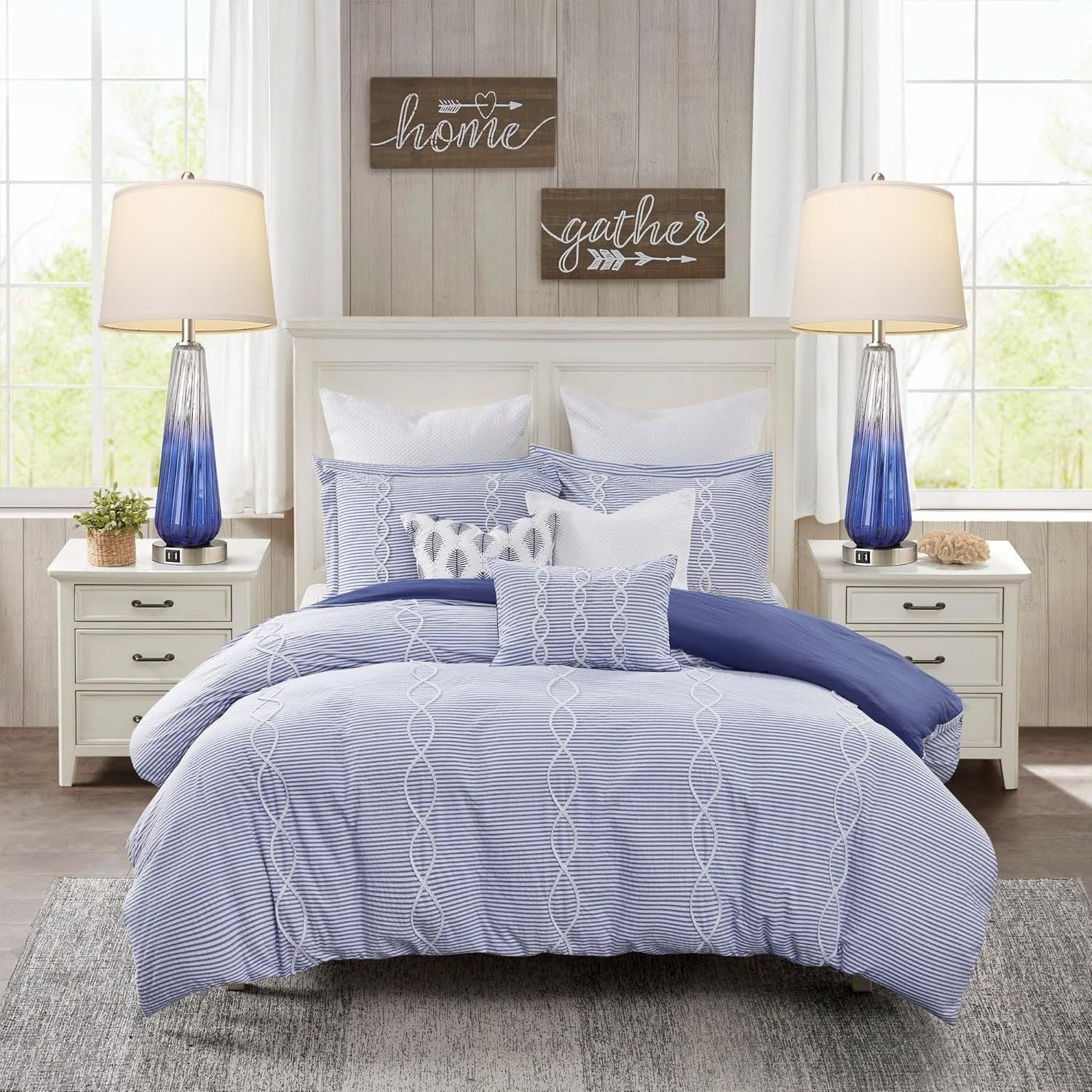 Table Lamps Set of 2 with Touch Control and USB Ports