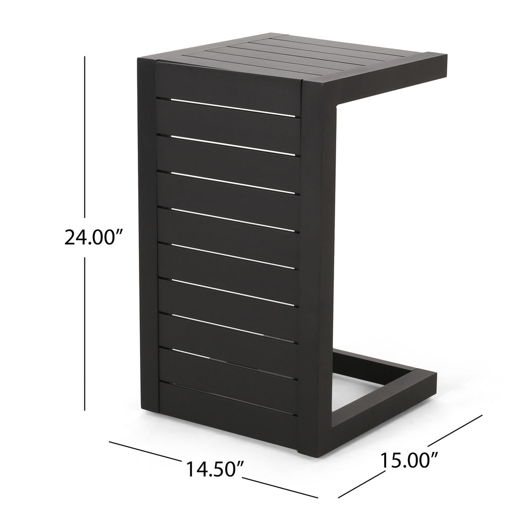 Aluminum Outdoor C-Shaped Side Table for Patio
