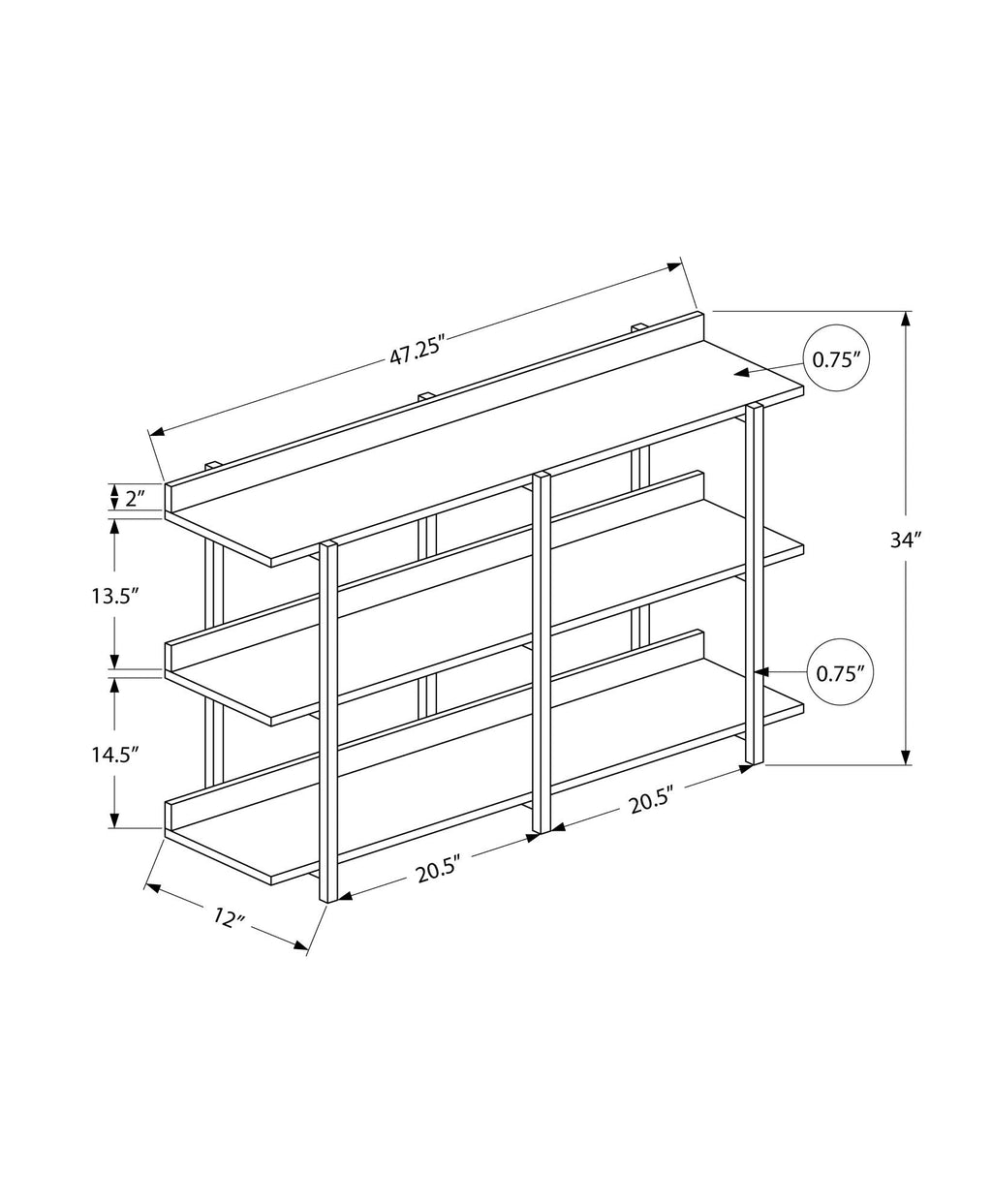Accent Console Table for Entryway, Symmetrical Display