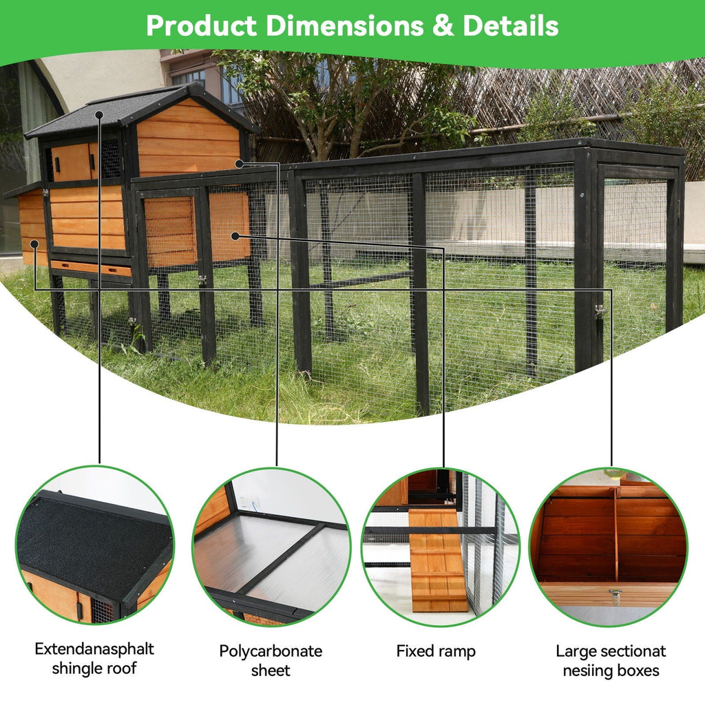 Chicken Coop With Run And Nesting Box