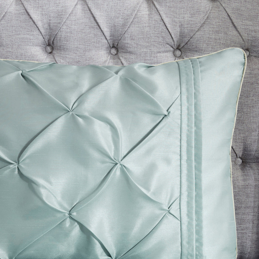 7 Piece Tufted Comforter Set Seafoam King