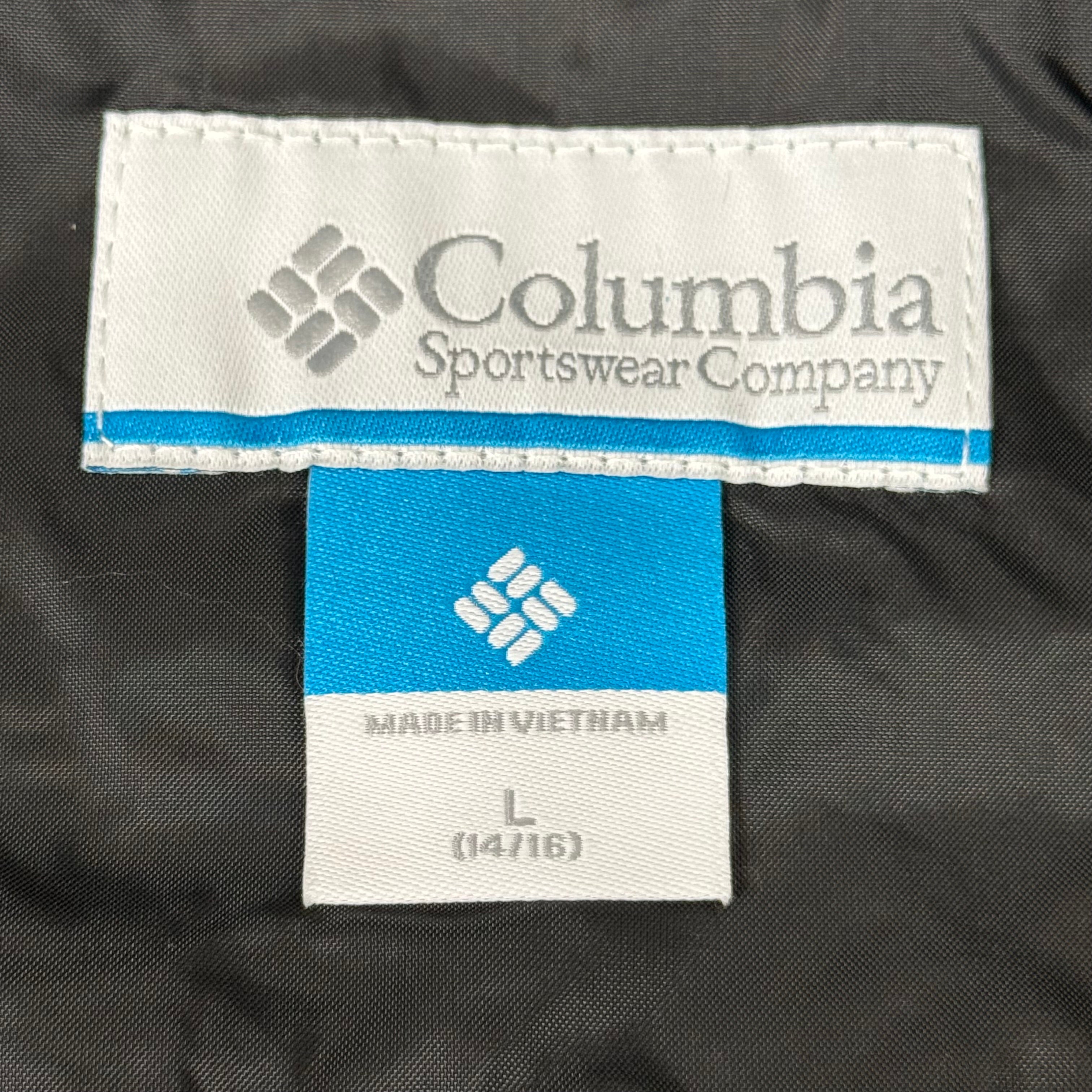 COLUMBIA Rain-Zilla Fleece Lined ZipUp Jacket Unisex Youth Sz L Black RB3418-015