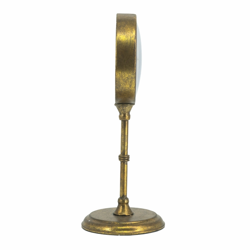 6.5x5.9x15.2' Vintage Inspired Gold Iron Table Clock