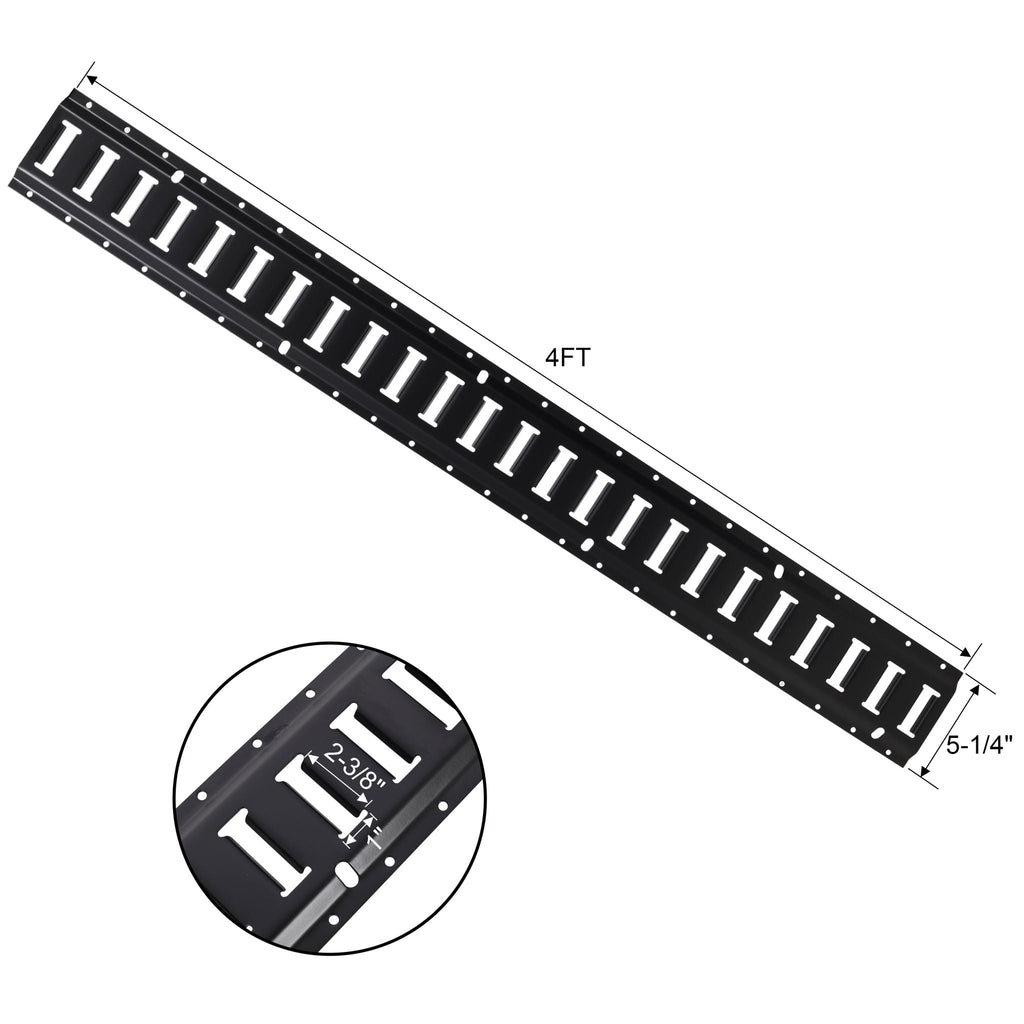 Heavy Duty E Track Tie-Down Rail Kit with O-Ring Anchors and Rope Tie Offs