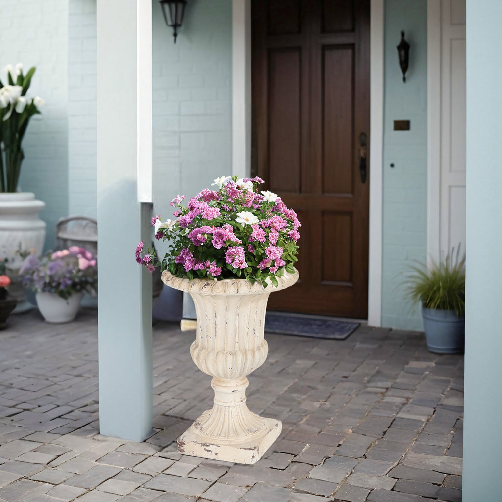 MGO Garden Urn, Antique White, 19.25'' H