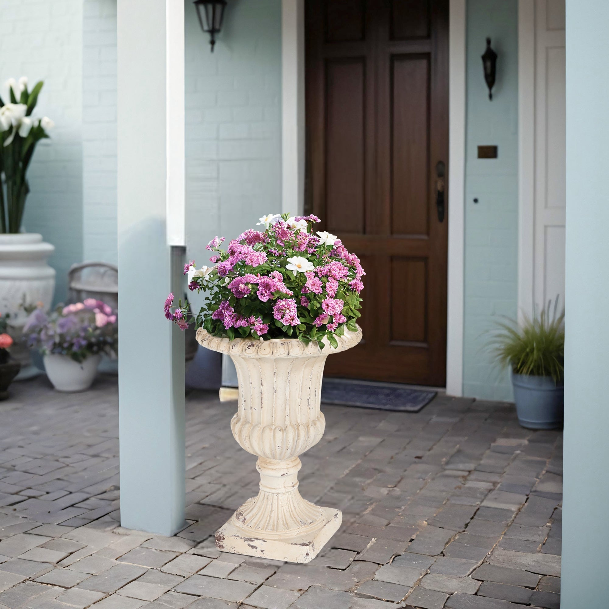 MGO Garden Urn, Antique White, 19.25'' H