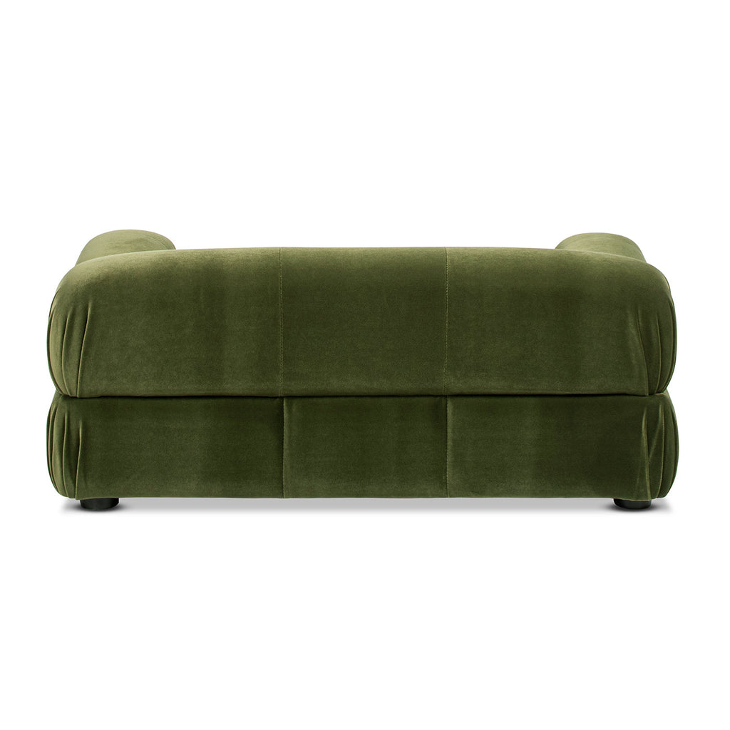 Marcel Upholstered Modern Small to Medium Pet Bed For Dogs and Cats Olive Green Velvet