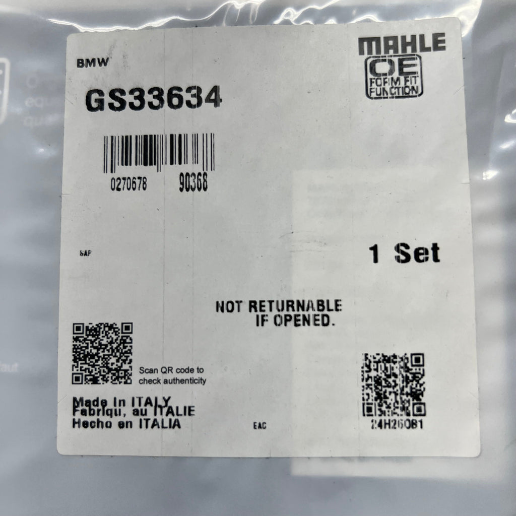 MAHLE Engine Water Pump Gasket For BMW Black GS33634