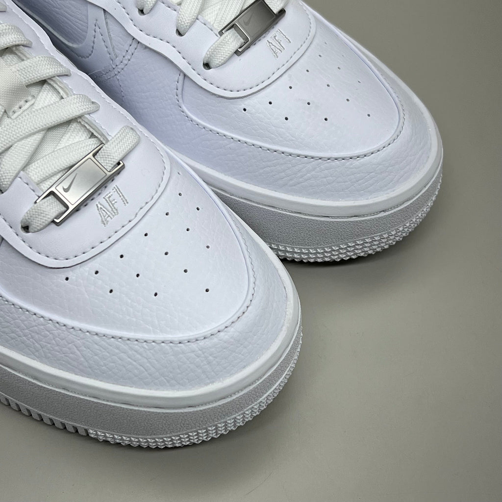 NIKE Air Force 1 PLT.AF.ORM Tapered Toe Shoes Sz Women's 8 White/Pink/Blue FN7180-100