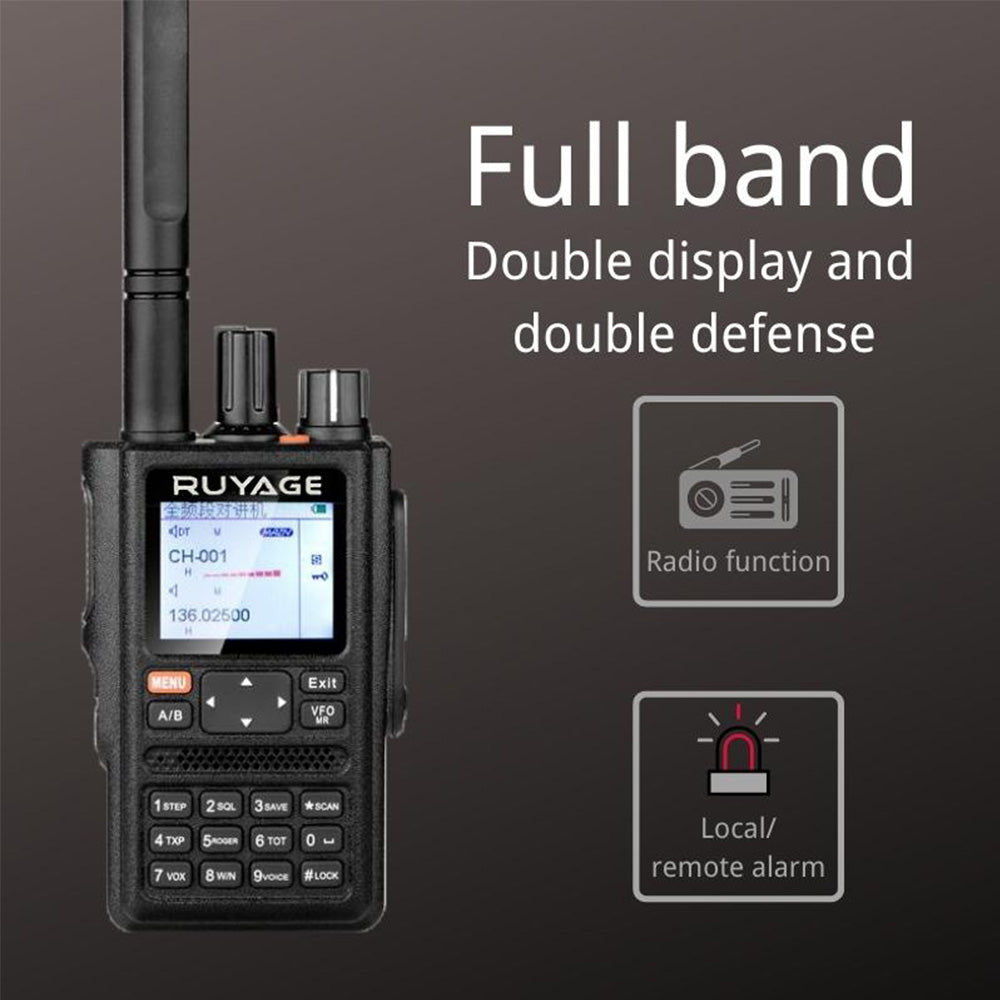 RUYAGE GPS Multi Band Two Way Radio | 999 Channel Color LCD Walkie Talkie