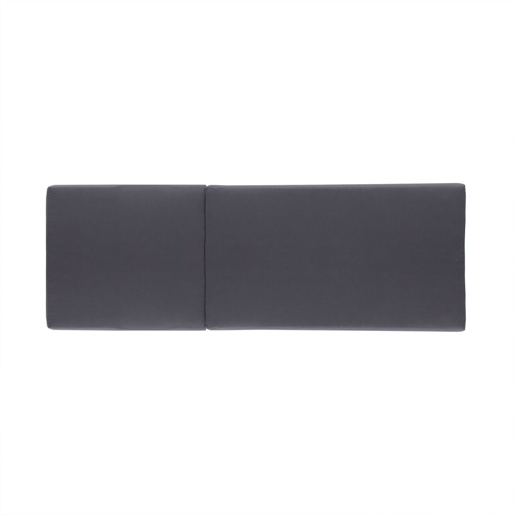 Lounge Chaise Set in Black Acacia Wood with Water-Resistant Cushions