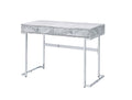 Tigress Printed Faux Marble Top Writing Desk - White