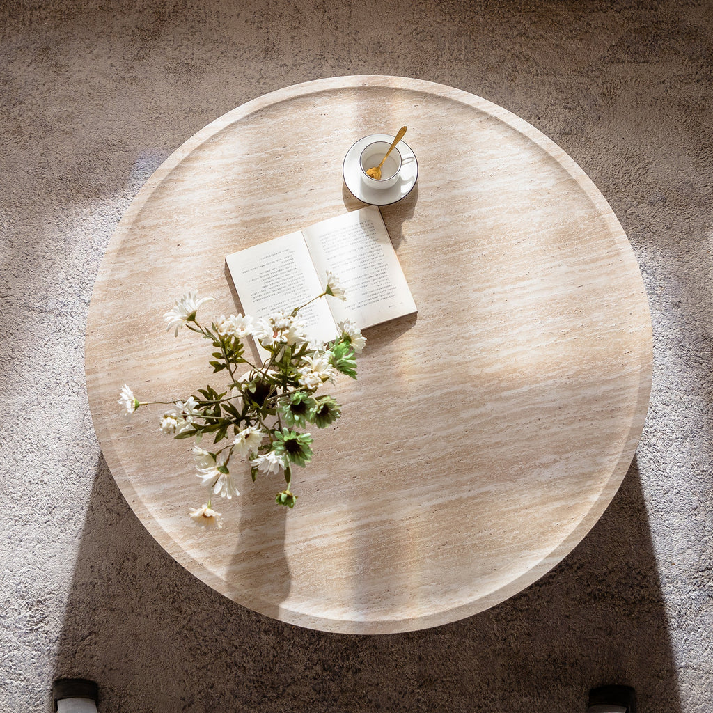 39.37" Round Coffee Table with Mars Pattern