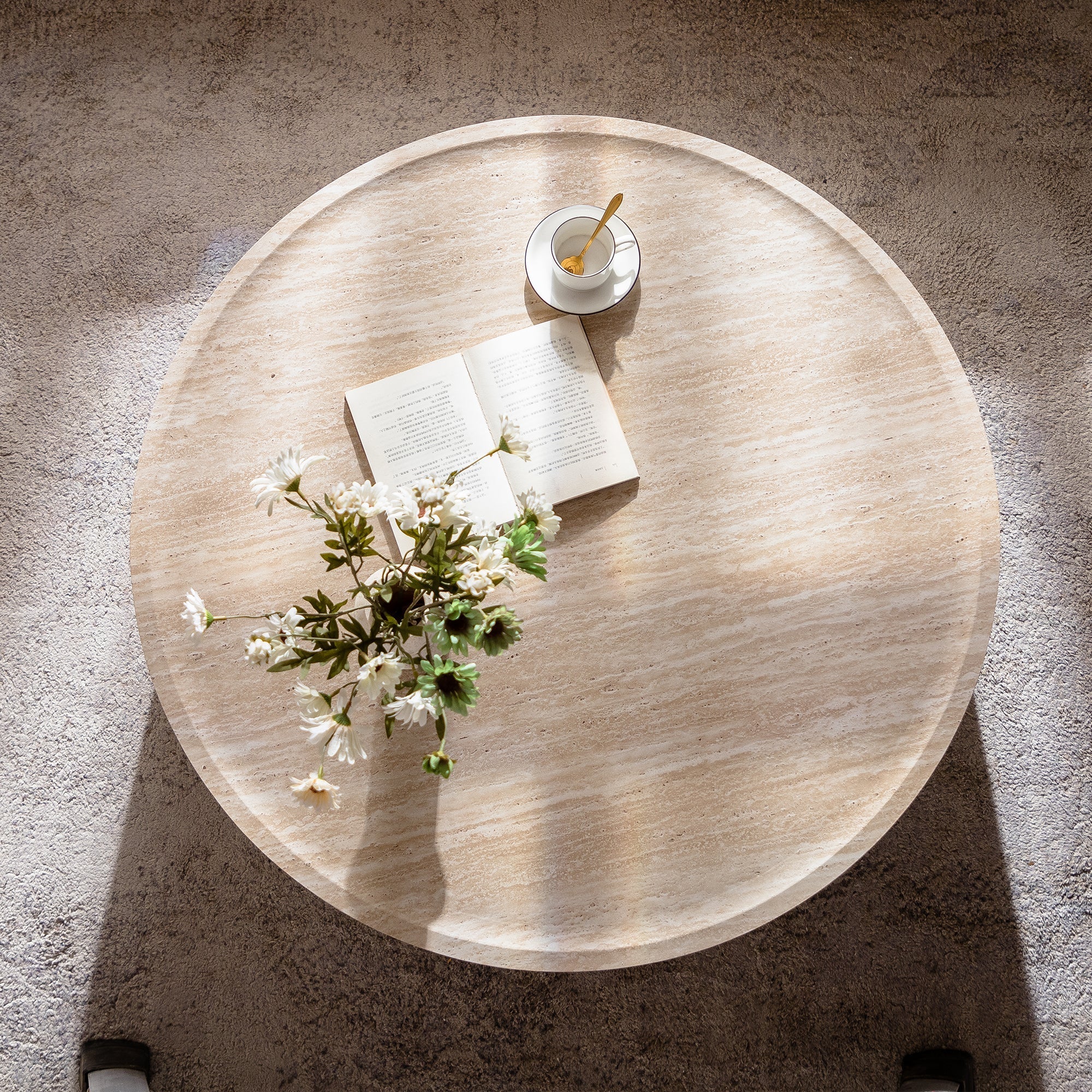 39.37" Round Coffee Table with Mars Pattern