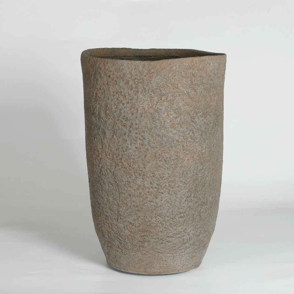Round Concrete Planter Set of 2, Large Indoor & Outdoor Planter Pots