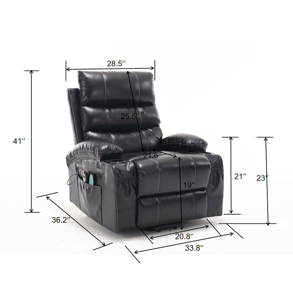 Large Electric Power Lift Recliner Chair Sofa with Massage and Heat
