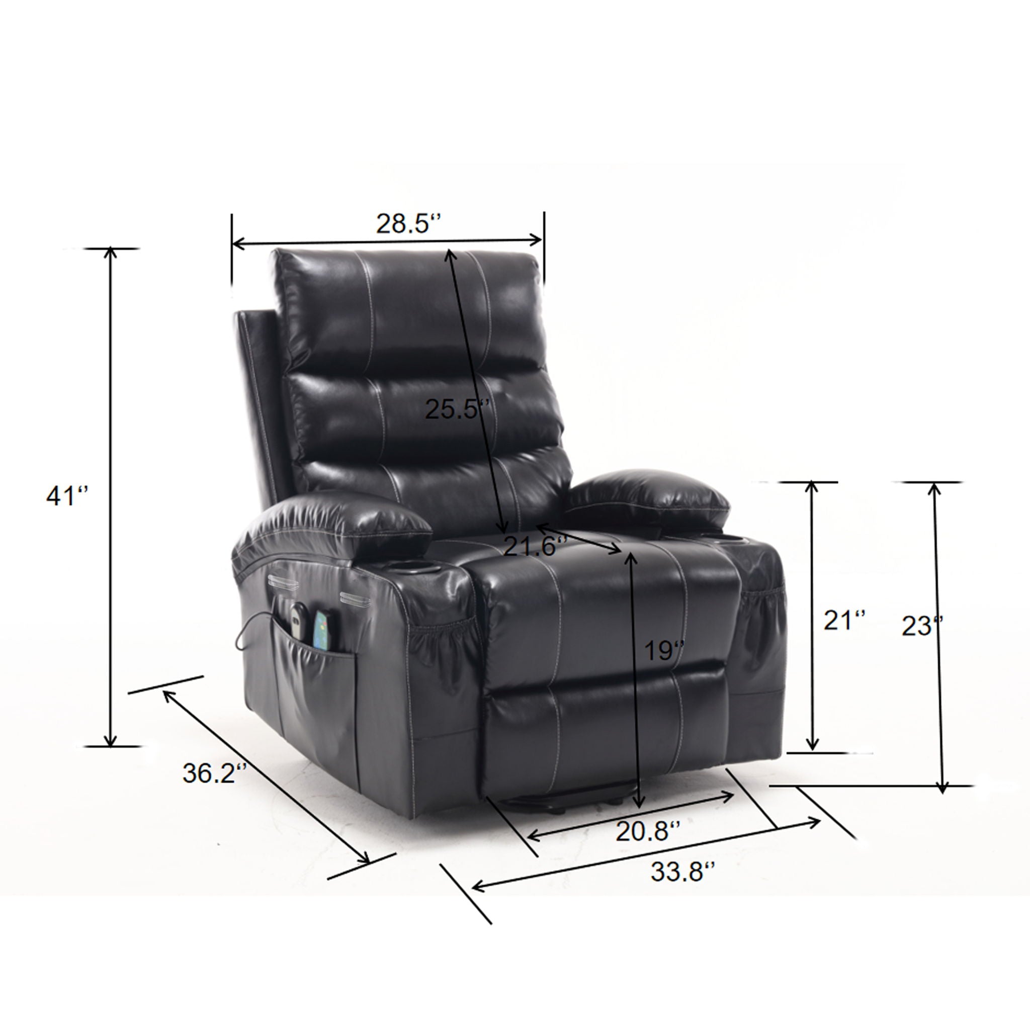 Large Electric Power Lift Recliner Chair Sofa with Massage and Heat