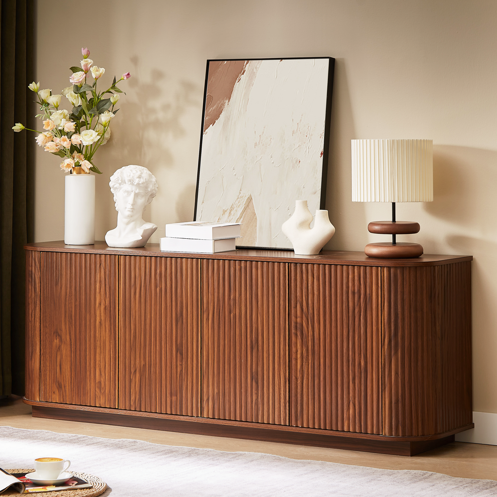 Sideboard Storage Cabinet TV Stand with Wave Pattern