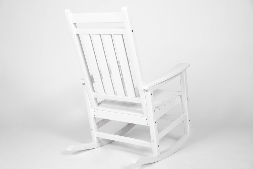 Oversized Rocking Chair with Wood-Texture Outdoor Design