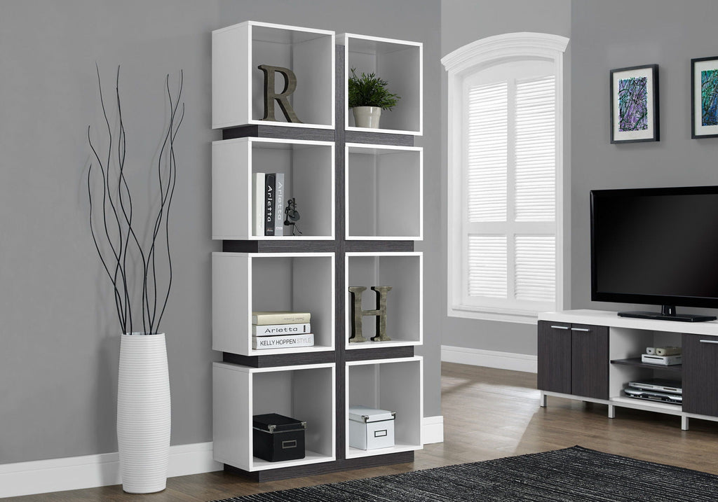 Contemporary 5-Tier White Bookshelf
