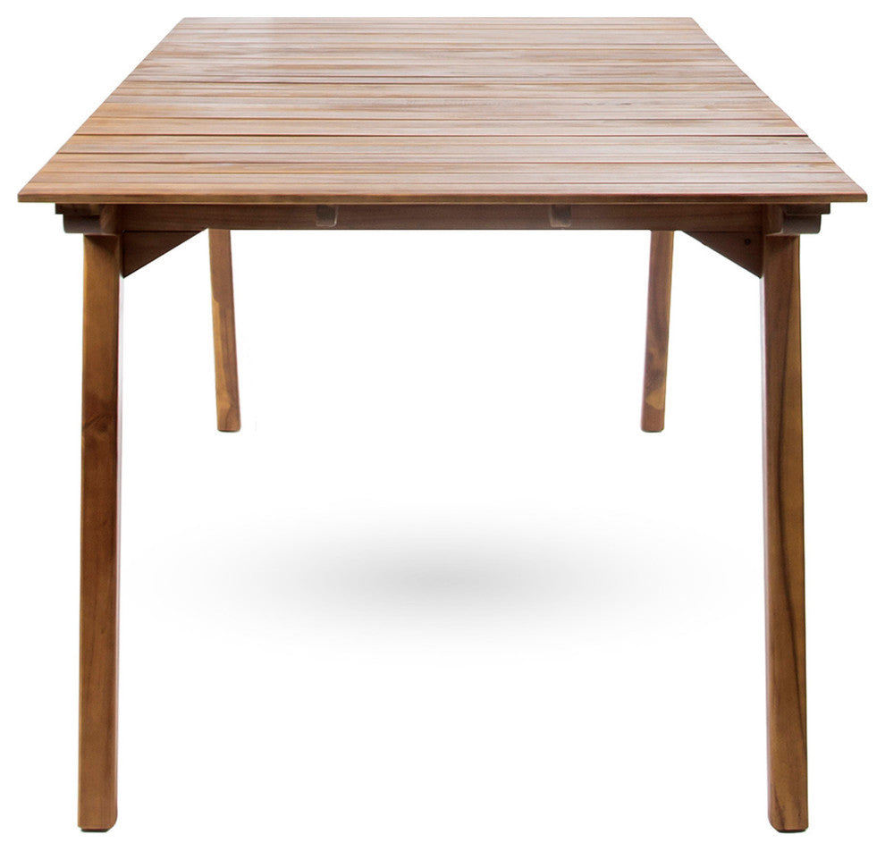 Outdoor 7 Pieces Acacia Wood Dining Set with Taiga 69 Table and Teak Finish