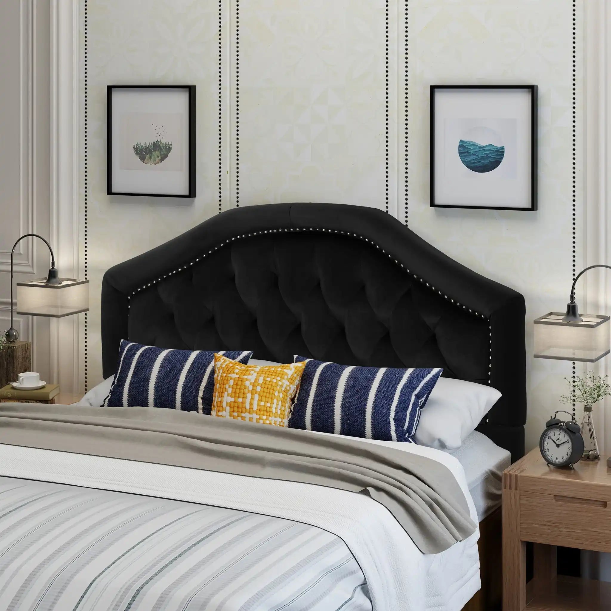 Kaarina Contemporary Tufted Fabric Headboard