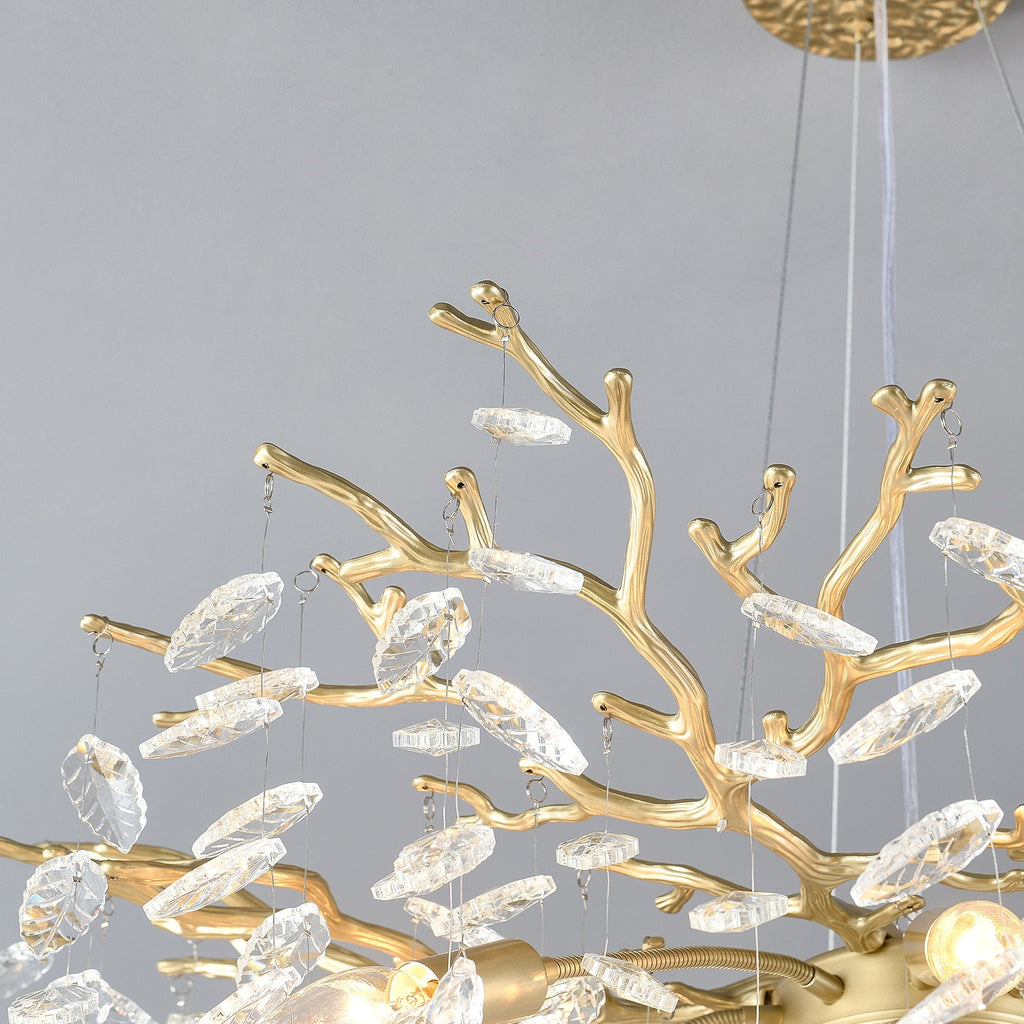 6-Light Chandelier Crystal Ceiling Lamp - Gold Finish