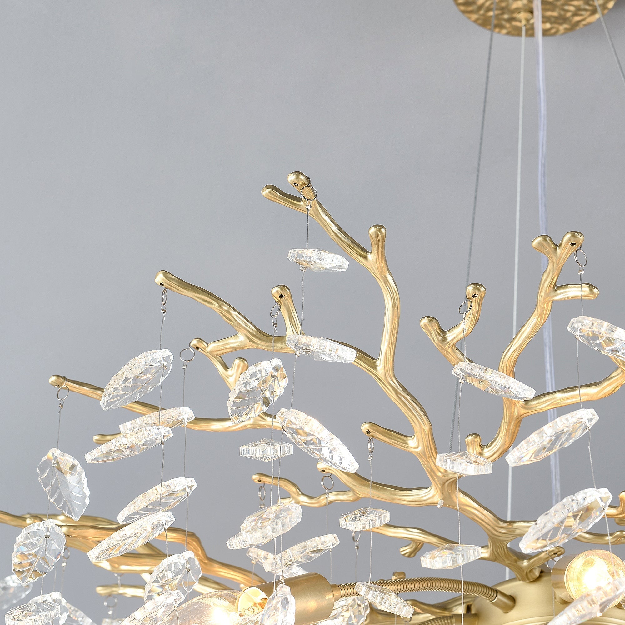 6-Light Chandelier Crystal Ceiling Lamp - Gold Finish