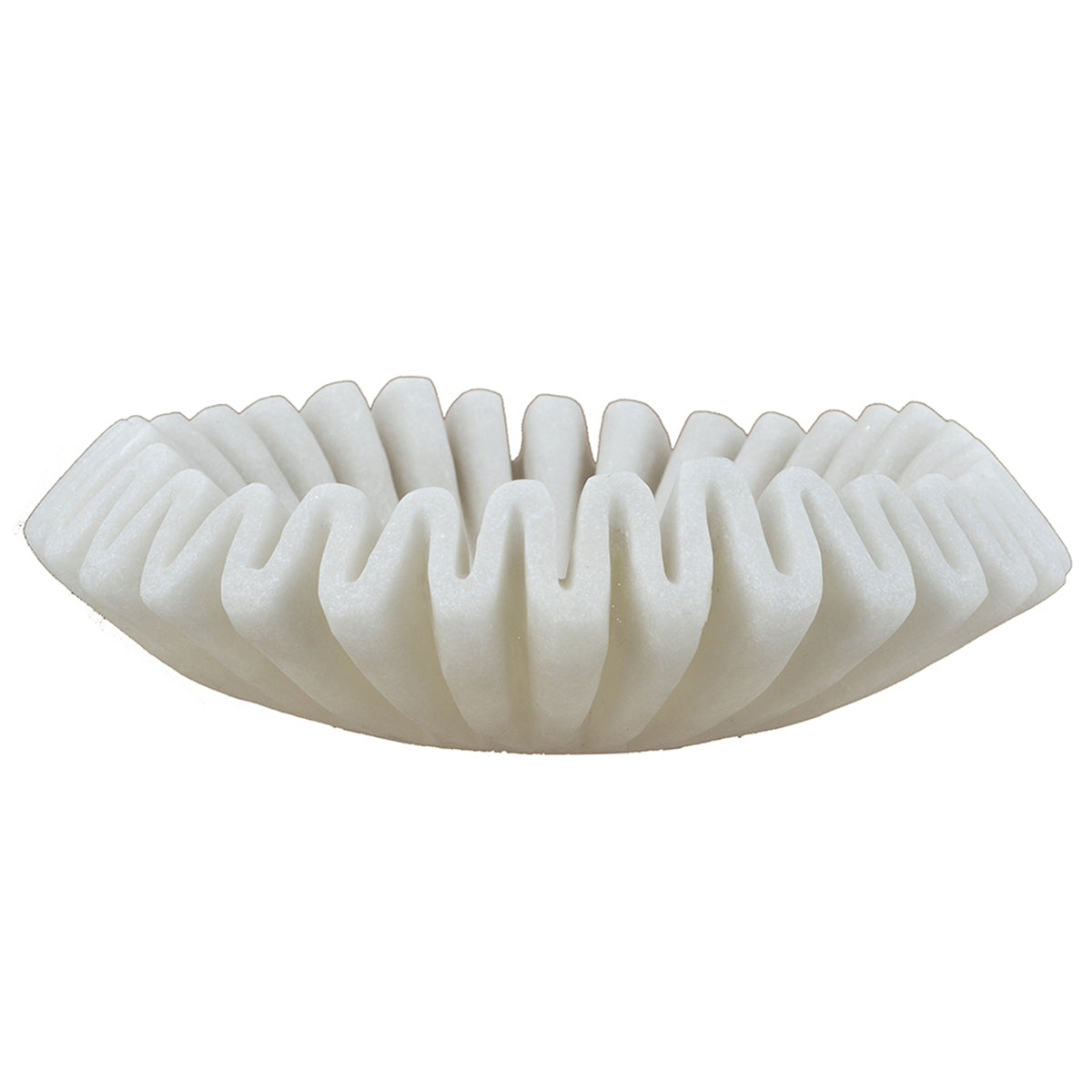 D9.5x2.5' Wavy Sand and Resin Bowl with Textured White Finish